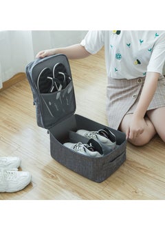 XiuWoo Portable Large Flying Carryon Shoe Luggage, Shoes Storage Organizer, Multipurpose Travelling Shoe Holder Storage Bag, Footwear Organizer Pouch, Travel Shoe Bags for 3 Pair of Shoes with Handle  - Image 4