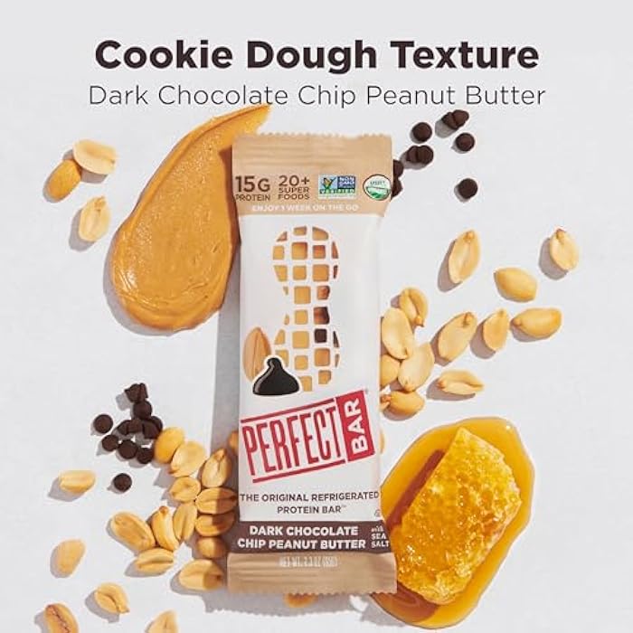 Perfect Bar, Dark Chocolate Chip Peanut Butter Protein Bar, High Protein, Organic, Gluten Free, Soy Free, Non GMO, No Sugar Alcohols, 2.3 Ounce Bar, 10 Count - Image 5