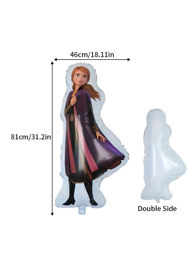 مستلزمات حفلات أعياد الميلاد المجمدة إلسا آنا الأميرة زينة بالونات من الألومنيوم 19 قطعة لمناسبات التخرج وحفلات استقبال المولود الجديد والحفلات ذات الطابع الخاص - Image 3