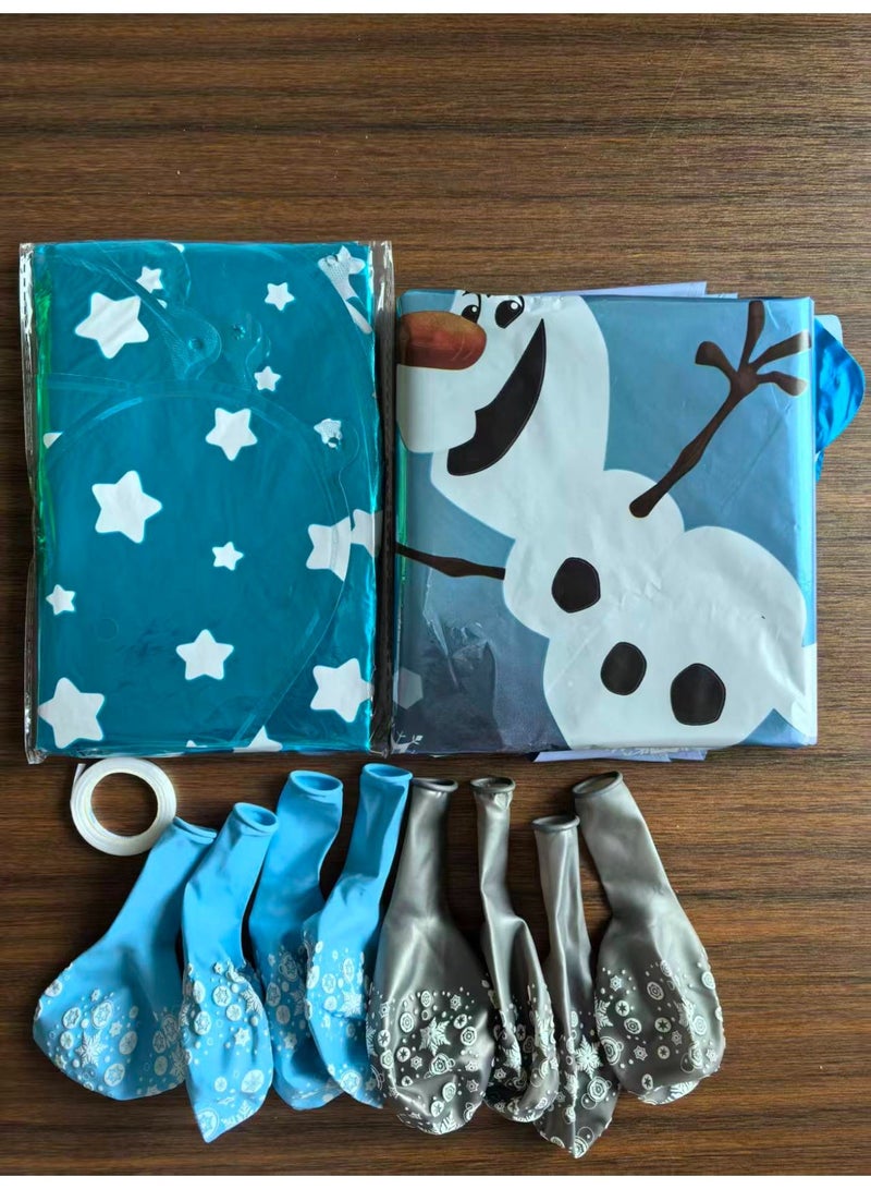 مستلزمات حفلات أعياد الميلاد المجمدة إلسا آنا الأميرة زينة بالونات من الألومنيوم 19 قطعة لمناسبات التخرج وحفلات استقبال المولود الجديد والحفلات ذات الطابع الخاص - Image 4