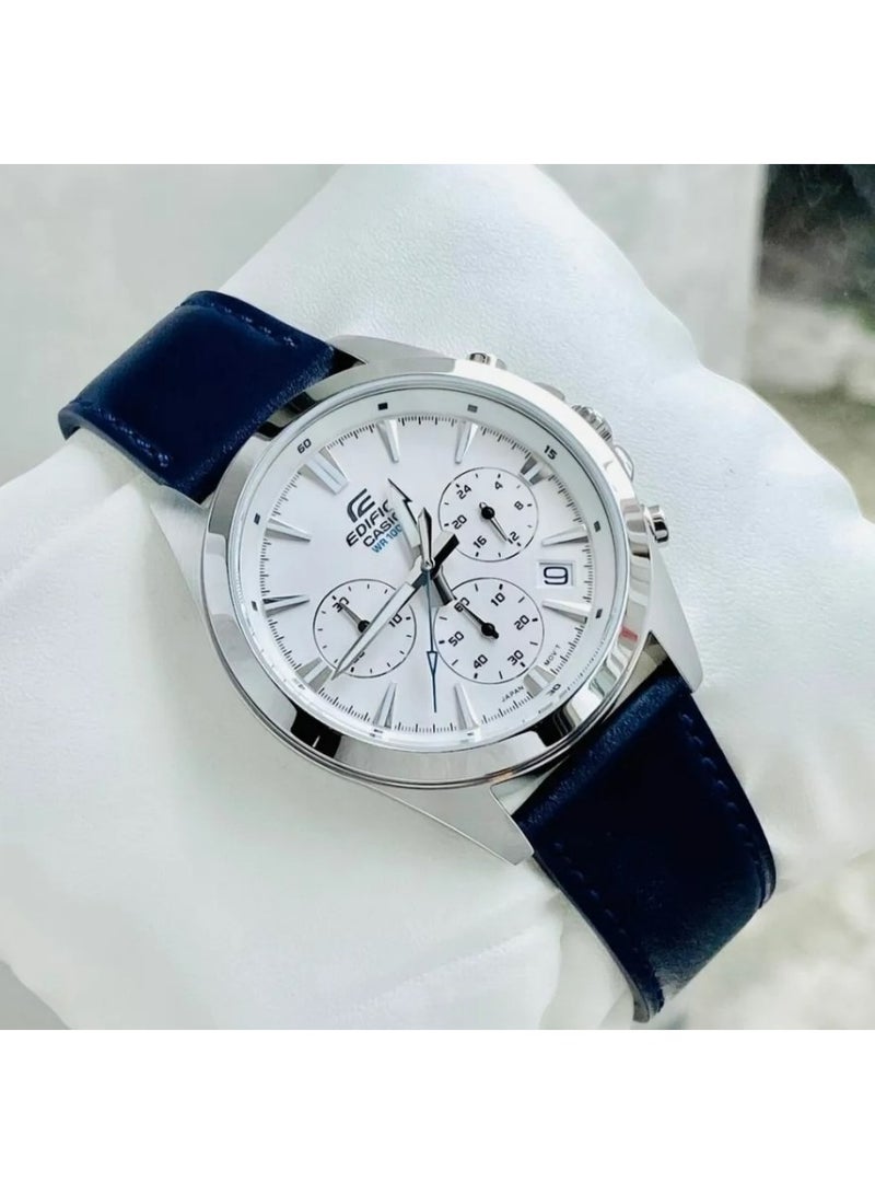 Casio Edifice Men's Watch - EFV-630L-7AVUDF White Dial, Blue Band - Image 3
