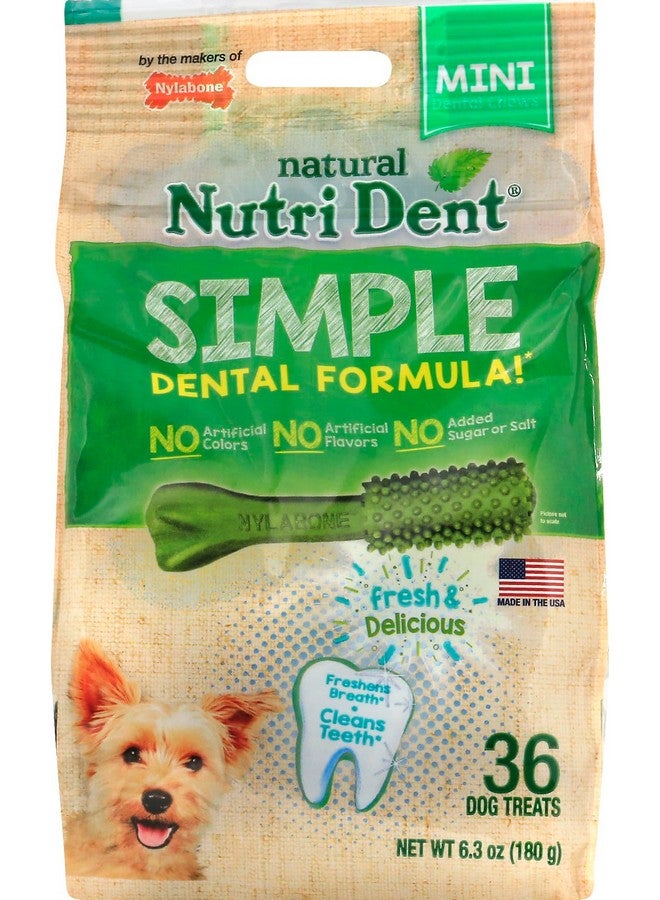 Nylabone Nutri Dent Limited Ingredient Dental Dog Chews, Petite (Up To 10 Lbs), Green