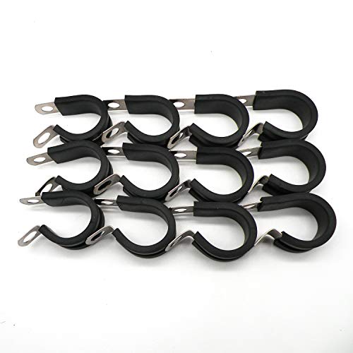 ROADFORMER 1/4" Cable Clamp Stainless Steel Rubber Cushioned Insulated Metal Clamp, Tube Holder for Tube, Pipe or Wire Cord Installation (12 Pack) - Image 5