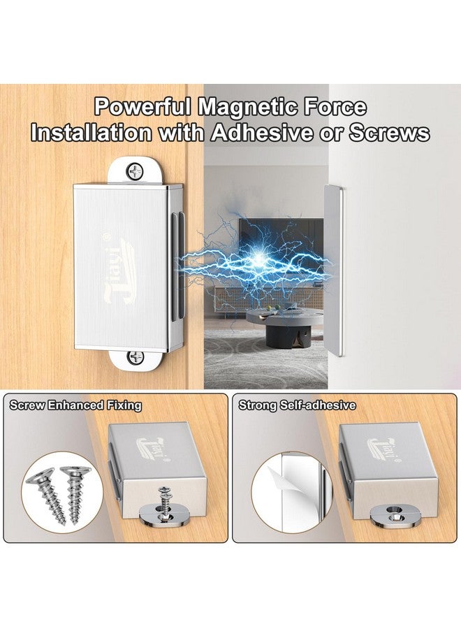 Jiayi Cabinet Magnetic Catch Jiayi 4 Pack Magnetic Door Catch Self Adhesive Cabinet Door Magnet Latch Stainless Steel Magnetic Cabinet Latch for Kitchen Magnetic Catch Closet for Drawer - Image 1