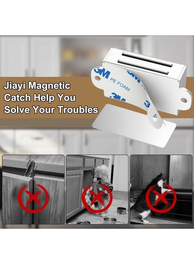 Jiayi Cabinet Magnetic Catch Jiayi 4 Pack Magnetic Door Catch Self Adhesive Cabinet Door Magnet Latch Stainless Steel Magnetic Cabinet Latch for Kitchen Magnetic Catch Closet for Drawer - Image 4