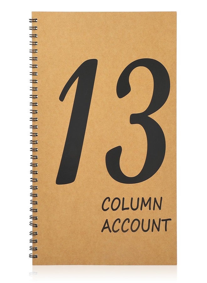 DLUGOPIS دفتر حسابات DLUGOPIS ذو 13 عمودًا، مقاس 8.5 × 11 بوصة، دفتر حسابات، دفتر ملاحظات، دفتر تحليل فاخر ذو 13 عمودًا، غلاف من ورق كرافت، 100 صفحة للاستخدام الشخصي، الشركات الصغيرة (50 ورقة) (1) - Image 1