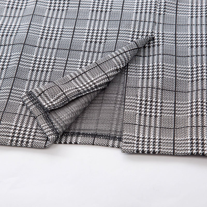 Kate Kasin Womens Knee Length Elastic Waist Stretchy Bodycon Plaid Business Pencil Skirt - Image 5