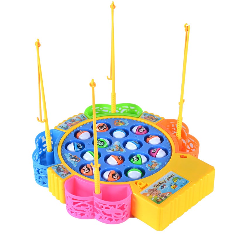 Cross-border electric music rotating fishing plate suit baby toys boys and girls children fishing toys wholesale(Electric fishing 45 fish [English packaging]]) - Image 5