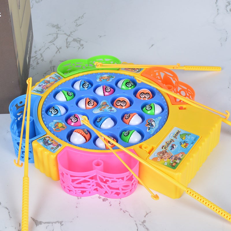 Cross-border electric music rotating fishing plate suit baby toys boys and girls children fishing toys wholesale(Electric fishing 45 fish [English packaging]]) - Image 4
