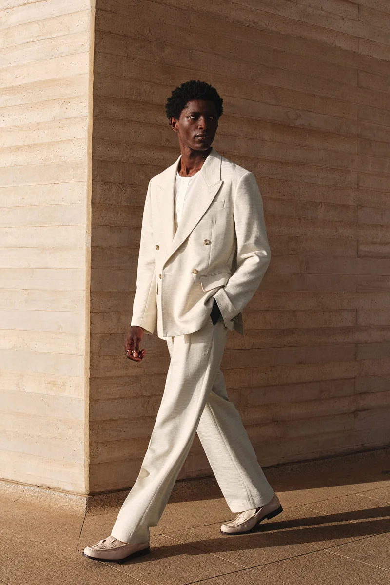 H&M Loose Fit Linen-blend suit trousers