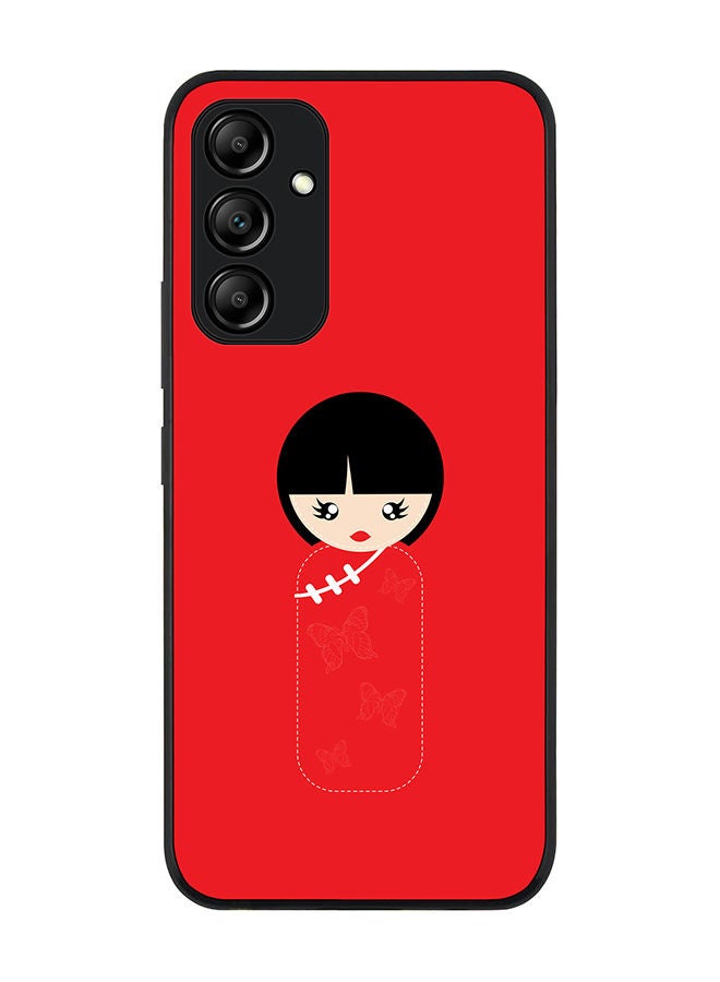 Stylizedd Rugged Black edge case for Samsung Galaxy A34 5G Slim fit Soft Case Flexible Rubber Edges Anti Drop TPU Gel Thin Cover - Chinese Doll - Image 1