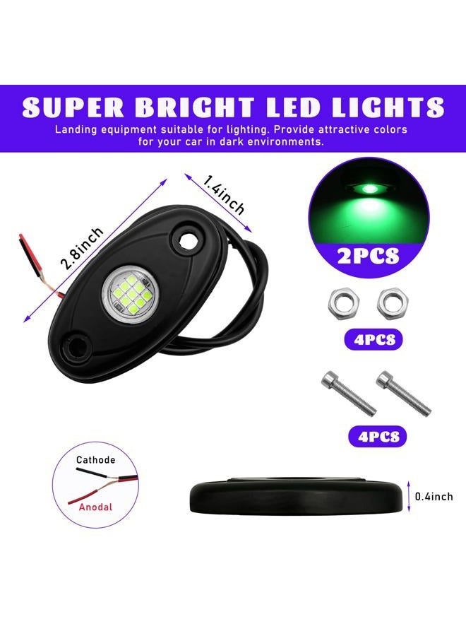 Dickno 2 PCS LED Rock Lights, IP67 Waterproof Neon Trail Rig Lamp Lighting, High Brightness Underglow Fender Lights for Trucks SUV Off Road, Universal Car Accessories for Lighting (White) - Image 2
