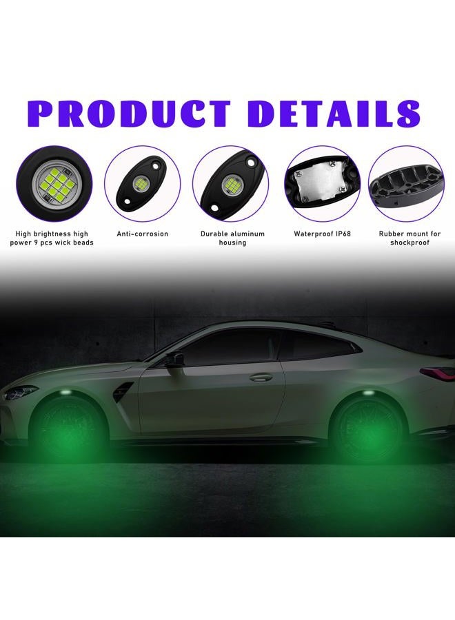 Dickno 2 PCS LED Rock Lights, IP67 Waterproof Neon Trail Rig Lamp Lighting, High Brightness Underglow Fender Lights for Trucks SUV Off Road, Universal Car Accessories for Lighting (White) - Image 3