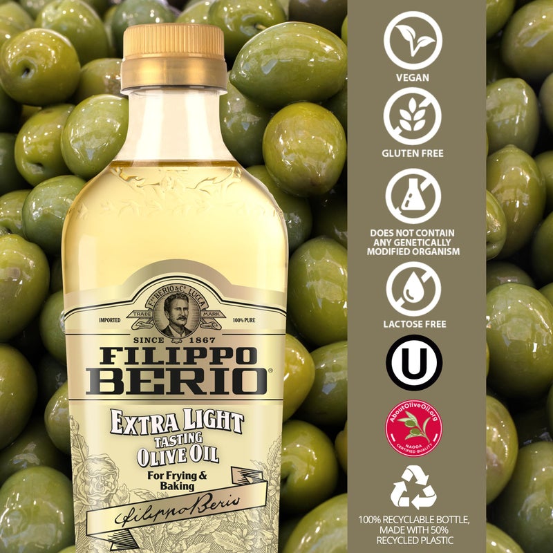 Filippo Berio Extra Light Tasting Olive Oil, 25.3 Ounce rPET Bottle - Image 4