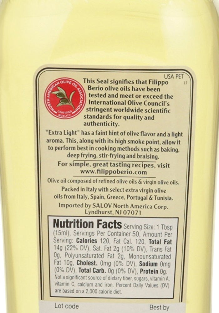Filippo Berio Extra Light Tasting Olive Oil, 25.3 Ounce rPET Bottle - Image 3
