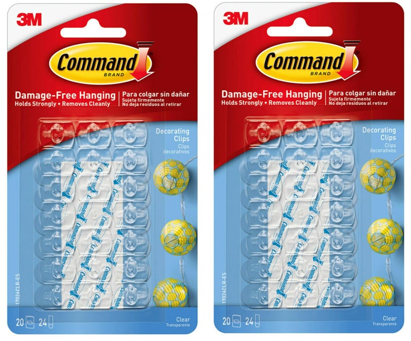 Command 17026CLR-ES Decorating Clips, Clear, 20-Clips (2 Pack) - Image 1