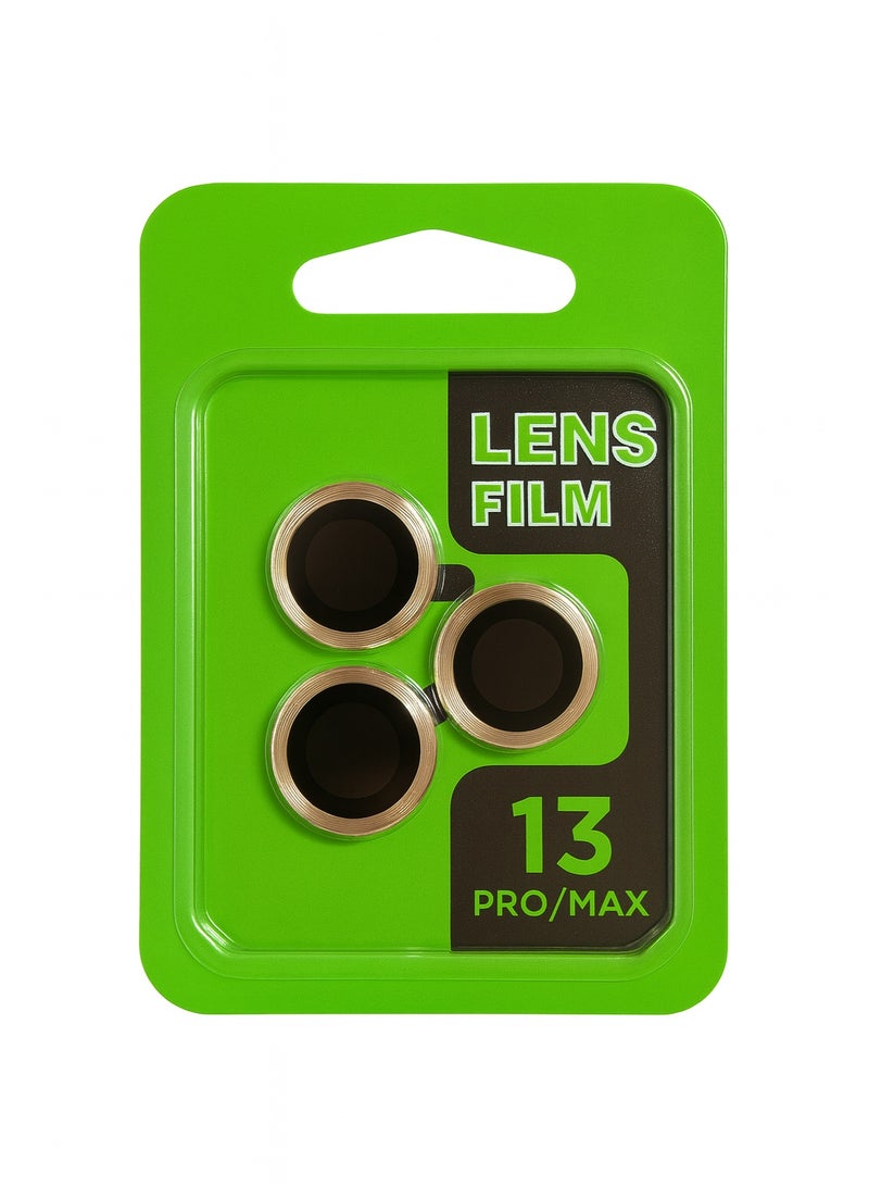 عدسات حماية كاميرا آيفون 13 برو / 13 برو ماكس – معدنية قوية ضد الخدش – لون ذهبي - Image 2