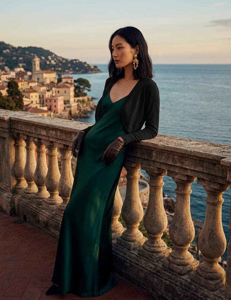 U.Vomade Cardigans for Women Lightweight Open Front Bolero Sweaters for Dress Black L - Image 2
