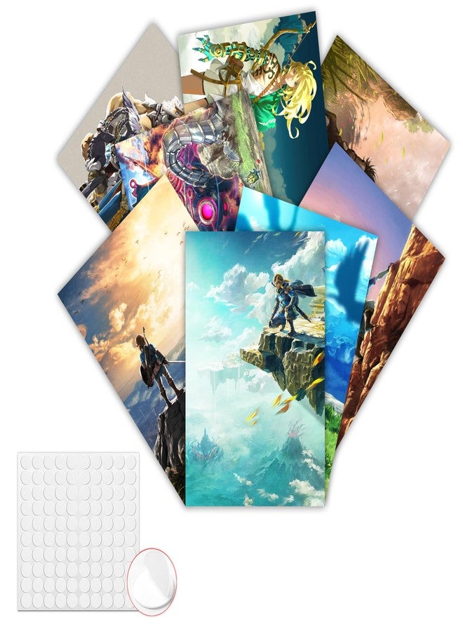 Pounchi Adventure Video Game Posters (8 Pcs with Glue Dots) 11.2" x 16.5" Cartoon HD Printing Poster Unframed Version for Room Bedroom Club Wall Art Decor for Teens - Image 1