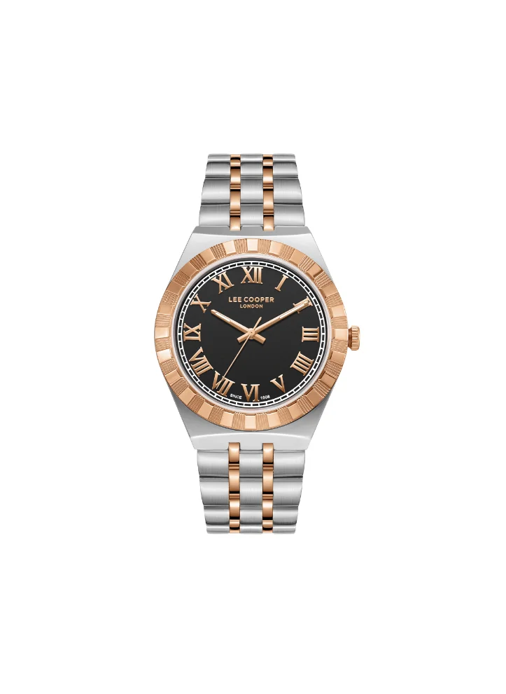 Lee Cooper Men's Analog Display Watch With Silver/Rose Gold Metal Strap - LC08060.560