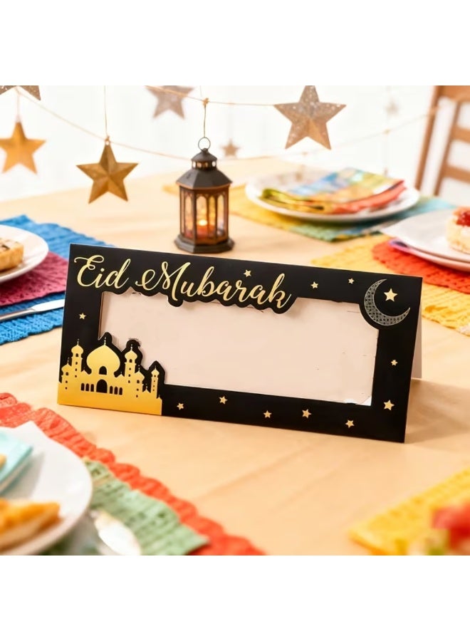 12PCS Black & Gold Moon & Star Windowed Money Cards – Foldable Banknote Gift Cards for Eid, Ramadan, and Festival Party Favors - Image 4