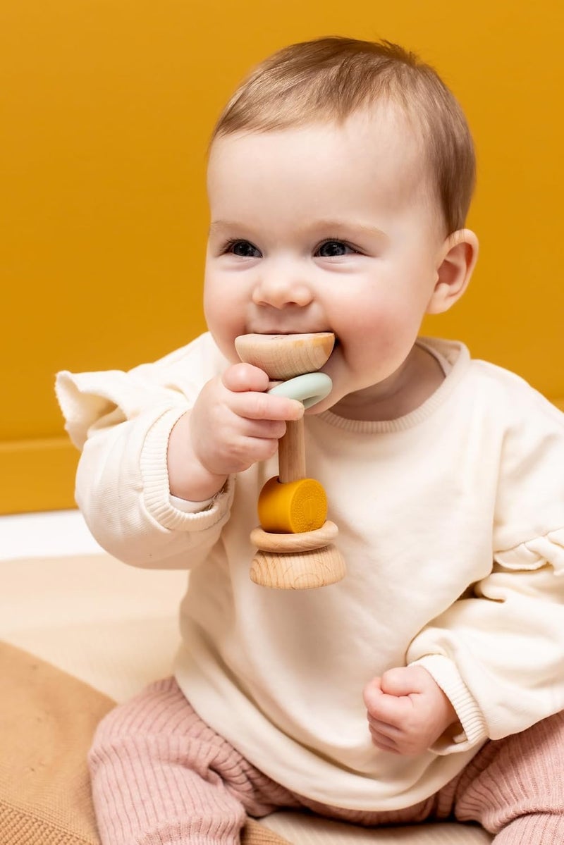 Trixie Wooden Silicone Rattle - Mr. Lion - Image 2