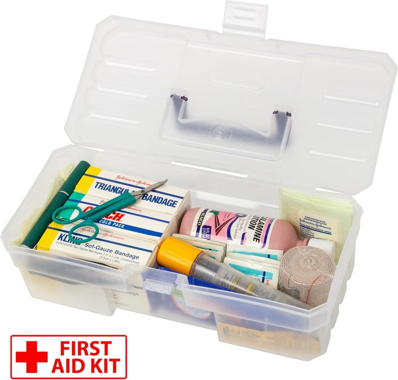 AkroMils 12-Inch ProBox Plastic Art Supply, Hobby or Craft Storage Toolbox, Model 09912CLPUR, (12" x 5-1/2" x 4"), Clear (Pack of 6) - Image 2