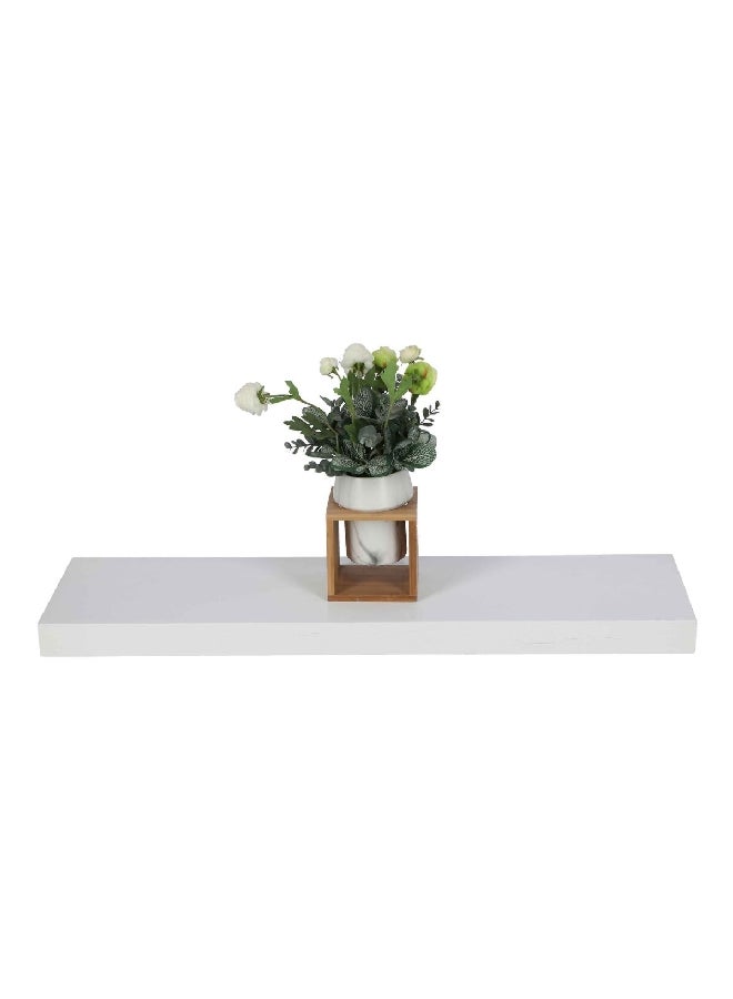 HoneyBee Rectangular Wall Mounted MDF and PVC Floating Shelf White 3.8 x 120 x 23.5 cm WSV110-490 - Image 4