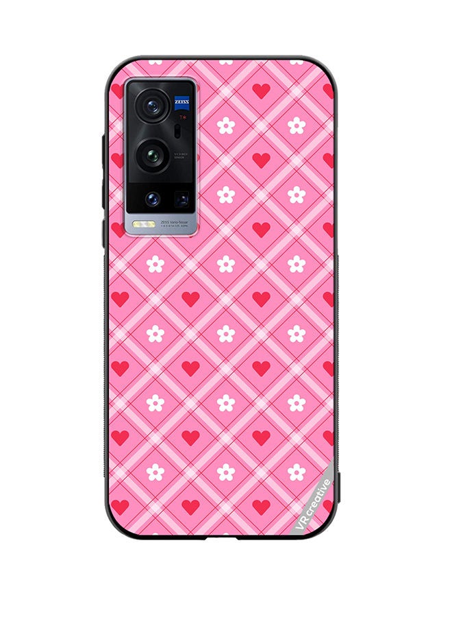 VR CREATIVE Protective Case Cover For Vivo X60 Pro Plus Cute Heart Love Daisy Flower Design Multicolour - Image 1