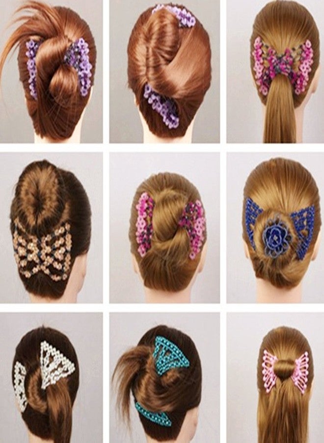 Ruihfas 2Pcs Handmade Beaded Easy Combsâ Stretchable Double Combs Hair Clips Hair Bun Maker Hair Accessories for Curly Thick Wavy Hair Ponytail - Image 5
