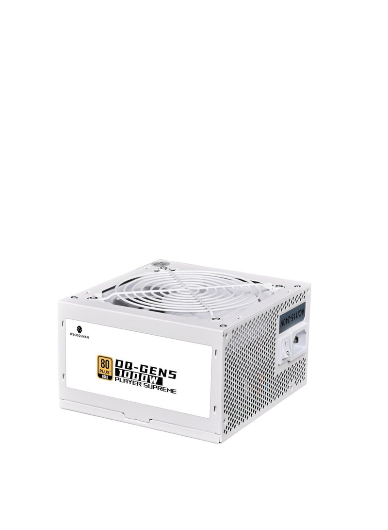 WJCOOLMAN مزود طاقة DQ1000 1000W 80+ ذهبى – ATX 3.0 و PCIe Gen 5 أسود (أسود) - Image 1