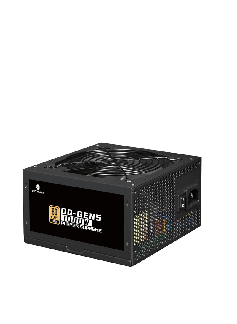 WJCOOLMAN مزود طاقة DQ1000 1000W 80+ ذهبى – ATX 3.0 و PCIe Gen 5 أسود (أسود) - Image 3