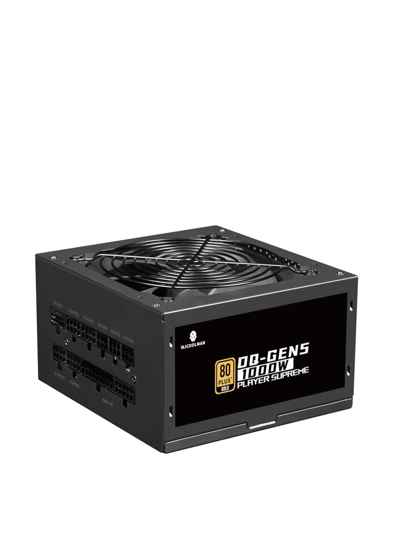 WJCOOLMAN مزود طاقة DQ1000 1000W 80+ ذهبى – ATX 3.0 و PCIe Gen 5 أسود (أسود) - Image 5