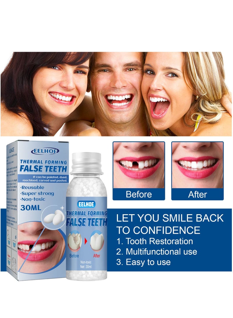 EELHOE Thermal Forming False Teeth Tooth Repair Kit Tooth Repair Granules for Missing and Broken Tooth Temporary Teeth Filling Repair Kit - Image 4