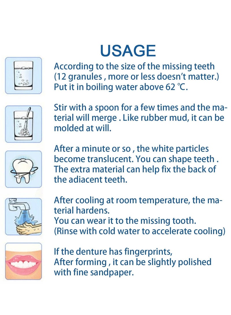 EELHOE Thermal Forming False Teeth Tooth Repair Kit Tooth Repair Granules for Missing and Broken Tooth Temporary Teeth Filling Repair Kit - Image 5