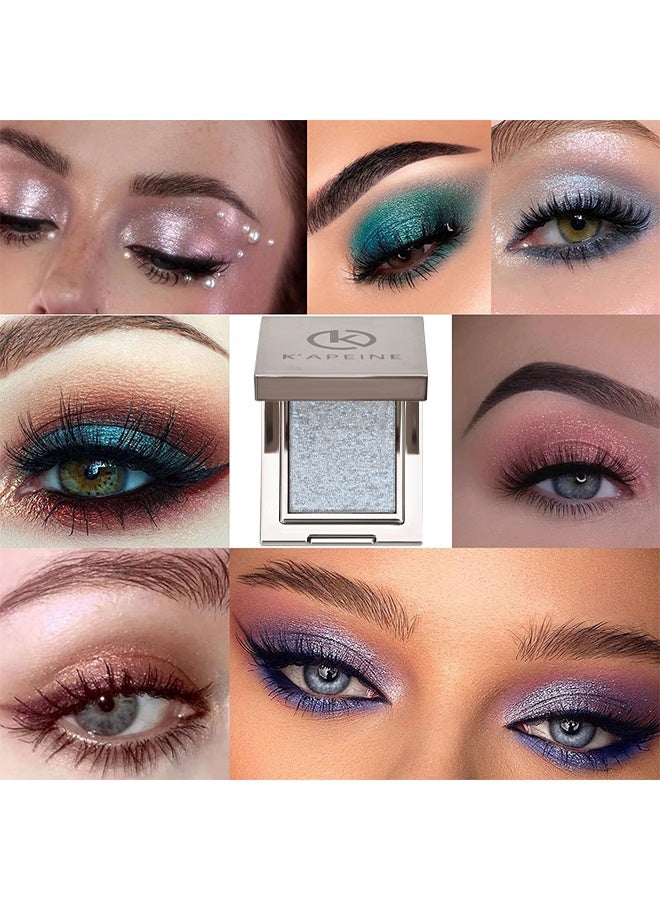 KAPEINE Single Glitter Eyeshadow, Silver Blue Highlighter Eyeshaow Super Shinny Metallic Eye Shade Waterproof Makeup Palette Sparkling Eyes Glitter for Everyday Stage Performance 05 - Image 5