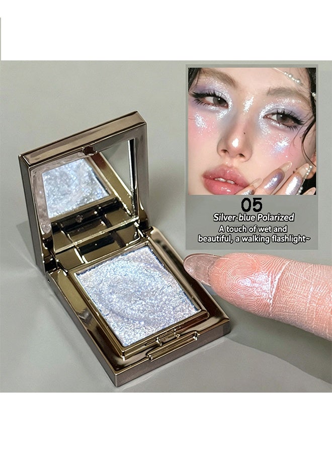 KAPEINE Single Glitter Eyeshadow, Silver Blue Highlighter Eyeshaow Super Shinny Metallic Eye Shade Waterproof Makeup Palette Sparkling Eyes Glitter for Everyday Stage Performance 05 - Image 2