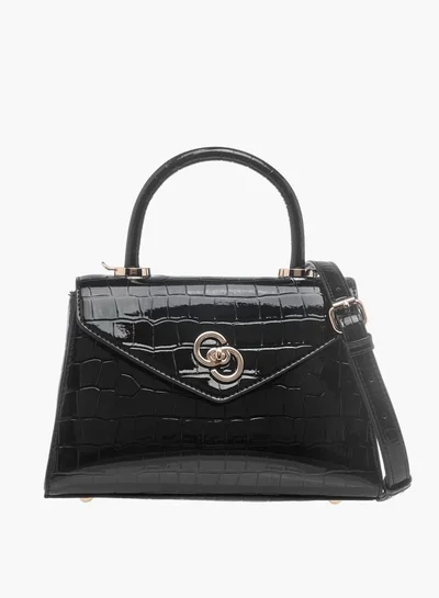 Celeste Womens Textured Satchel Bag With Flap Closure And Detachable Strap
