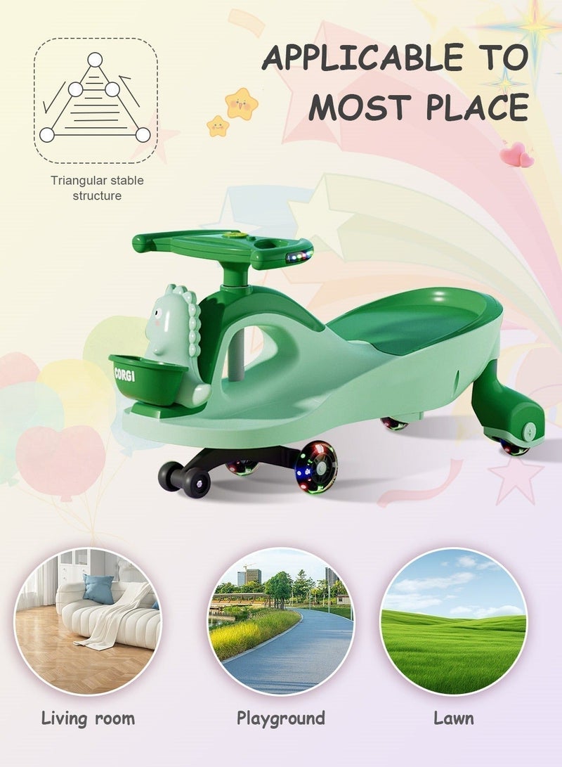 Ride on Push Car for Kids，Lightweight Balance Swing Car for Outdoor Indoor, with Silent Wheels and Storage Basket, for 2-4 Years Boys and Girls - Image 2