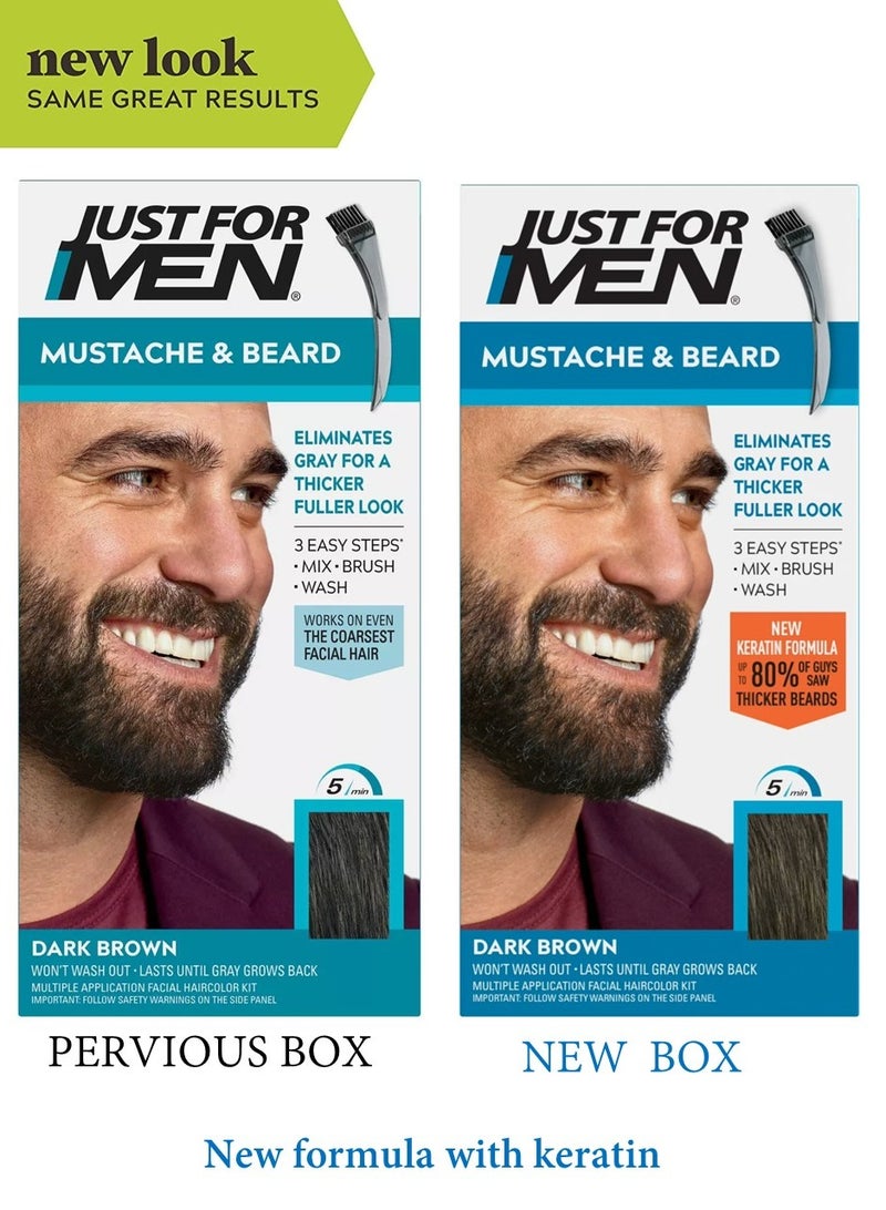 جست فور من صبغة اللحية والشارب من جَسَّتْ فور مَنِ مع الكيراتين - بني غامق - Image 2