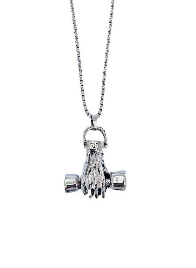 Vientiq Alloy Hip Hop Retro Fitness Gym Dumbbell Pendant Necklace For Men - Image 1
