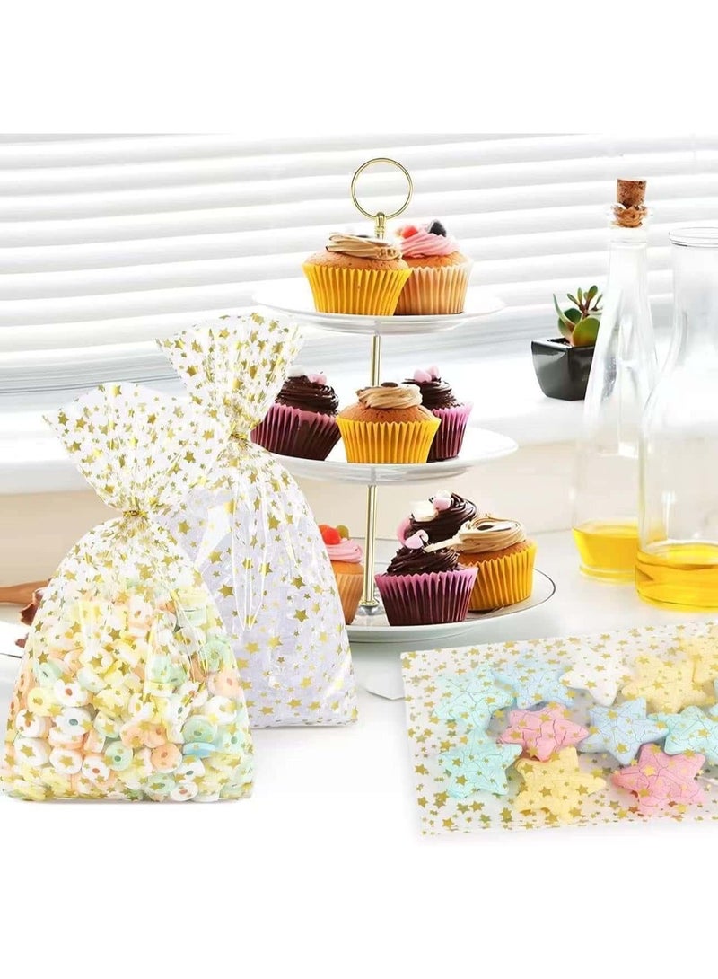 Mitoy 100PCS Clear Party Favor Bags with Twist Ties, Wedding & Eid Goodie Bags for Candy, Cookies, Bakery Treats Plastic Favor Bags for Birthday, Baby Shower, Ramadan Gifts - Image 4