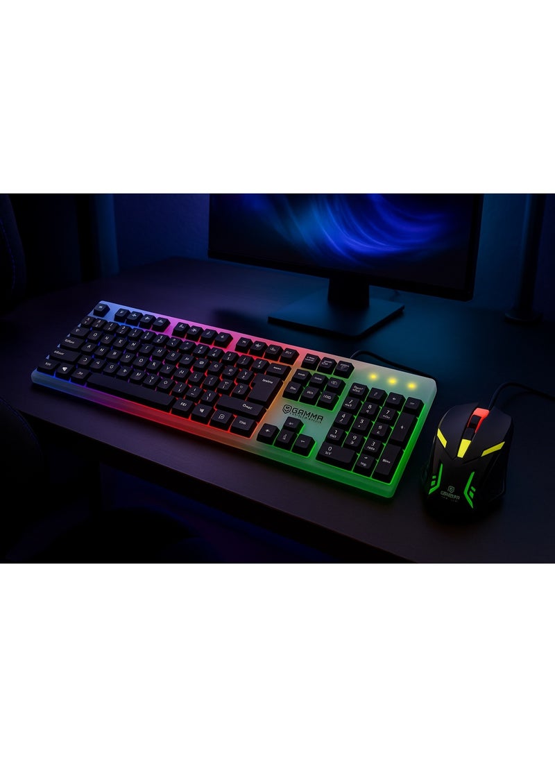 جاما كومبو كيبورد وماوس ألعاب - K-511 بإضاءة LED ملونة - تصميم مقاوم للماء -  أزرار ناعمة وعمر طويل – لون اسود - Image 5