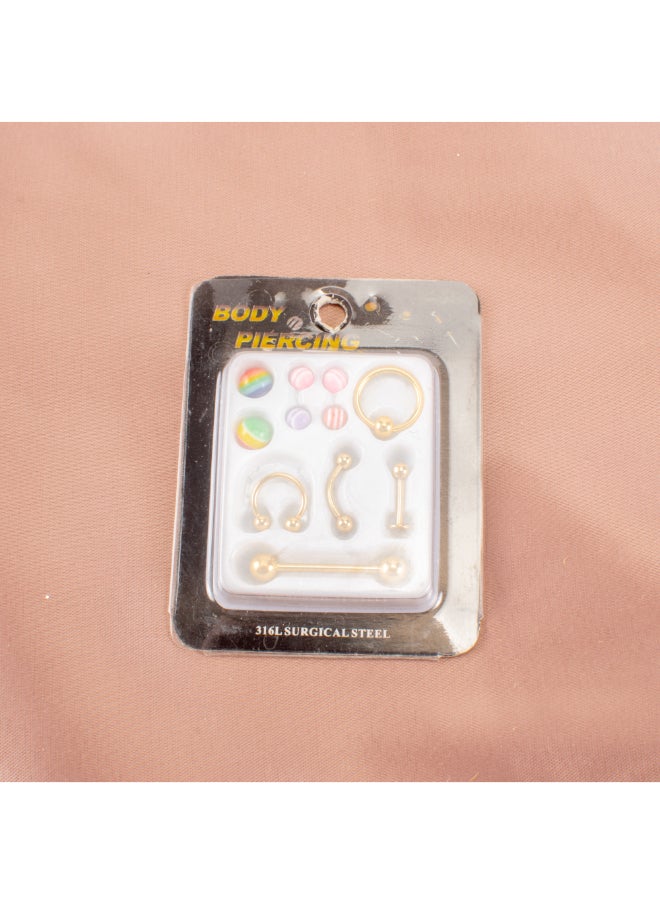 Generic Set of Golden Stainless Steel Body Piercing  - Image 1