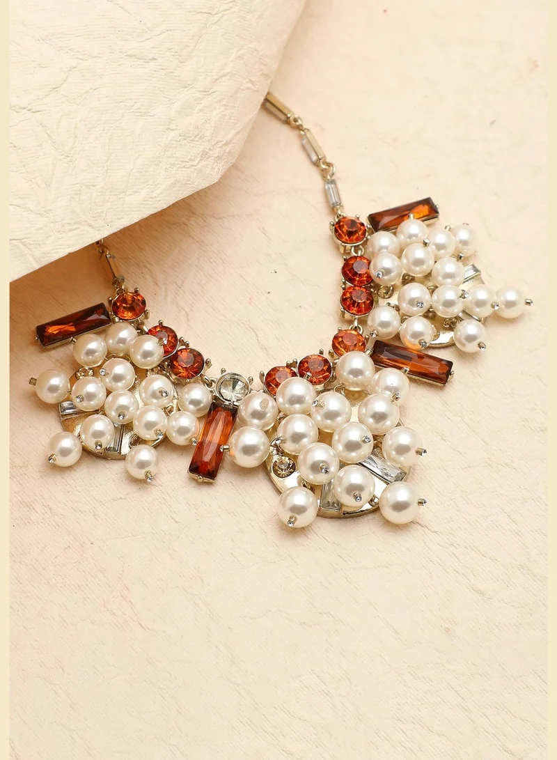 SOHI Gold Plated Pearls Necklace