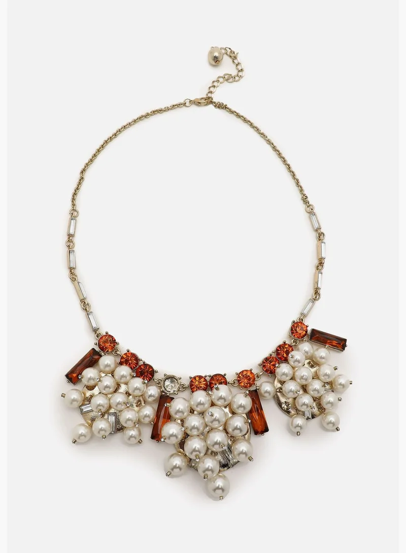 SOHI Gold Plated Pearls Necklace