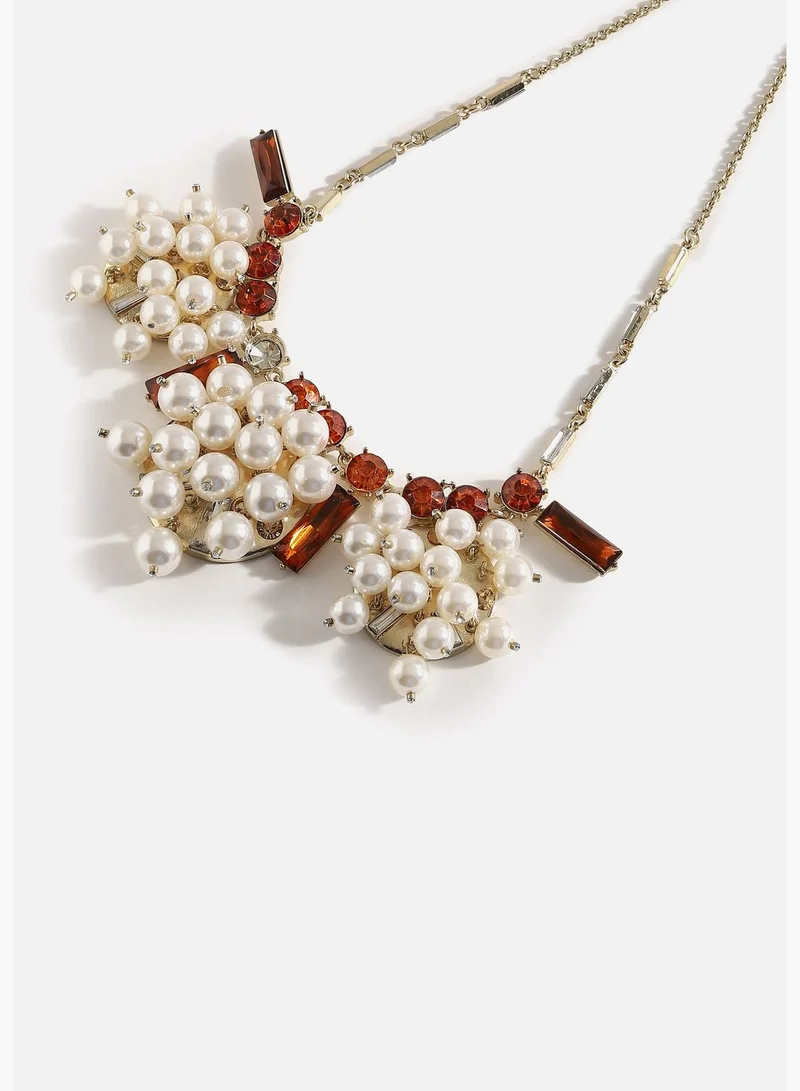 SOHI Gold Plated Pearls Necklace