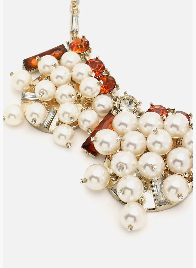SOHI Gold Plated Pearls Necklace