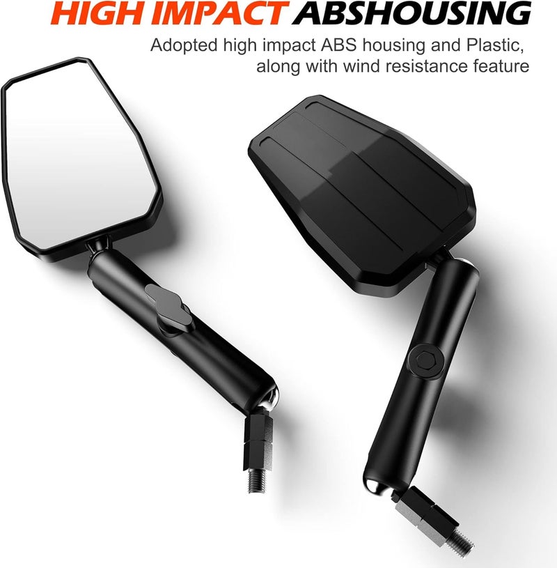 0TO6 Upgraded Universal Motorcycle Mirror,Adventure Ball-Head ATV Rear View Mirror With 8/10MM Screw and 7/8" Handlebar Aluminum Mount Compatible with ATV Dirt Bike and More - Image 5