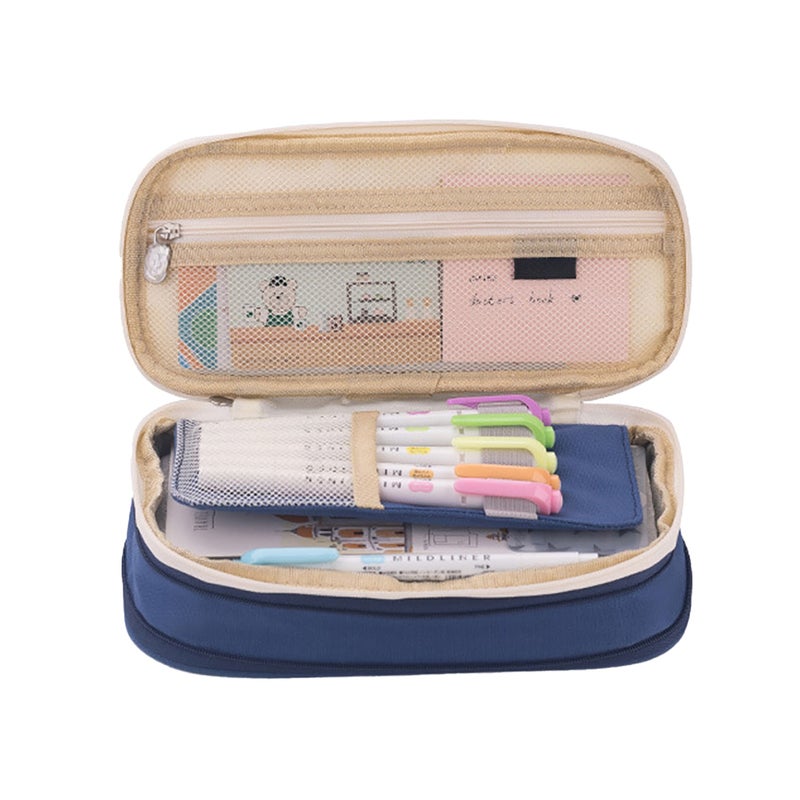 Expandable Big Capacity Pencil Case for Girls Boys School Aesthetic Zipper Pencil Pouches Cute Aesthetic Kawaii Pencil Case Organizer for Elementary Juniors - Image 1
